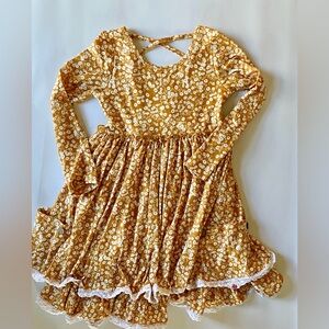 Cheeky Plum fall floral ruffle dress